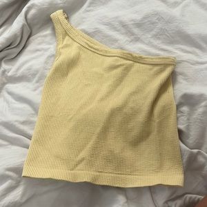 One shoulder cropped tank top size small